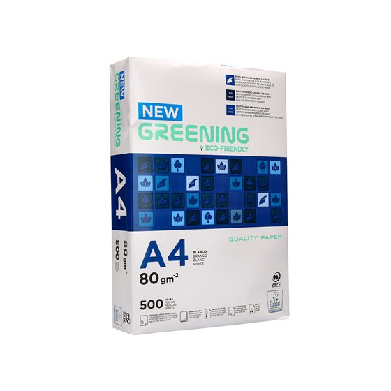 Papel Fotocopiadora Greening Din A4 80 Gramos Paquete De 500 Hojas