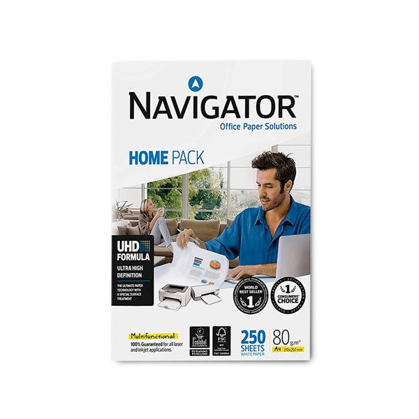 Papel Fotocopiadora Navigator Home Pack Din A4 80 Gramos Paquete De 250 Hojas