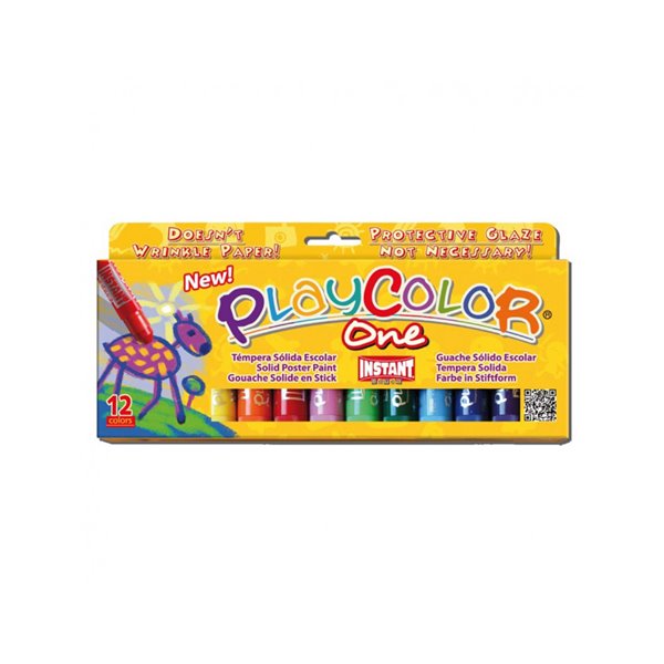 Tempera Solida En Barra Playcolor Escolar Caja De 12 Colores Surtidos