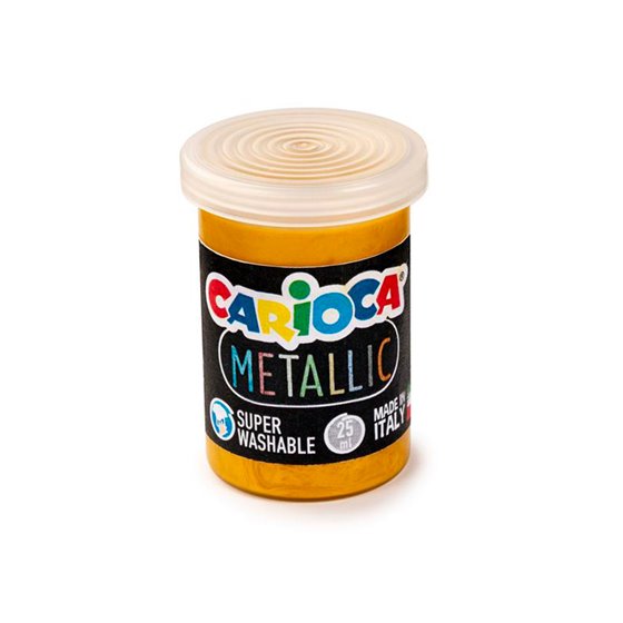 Tempera Escolar Carioca Metallic Bote 25 Ml Caja De 6 Colores Surtidos