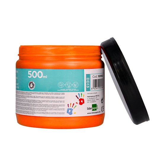 Pintura Dedos Liderpapel Naranja Tarrina De 500 Cc