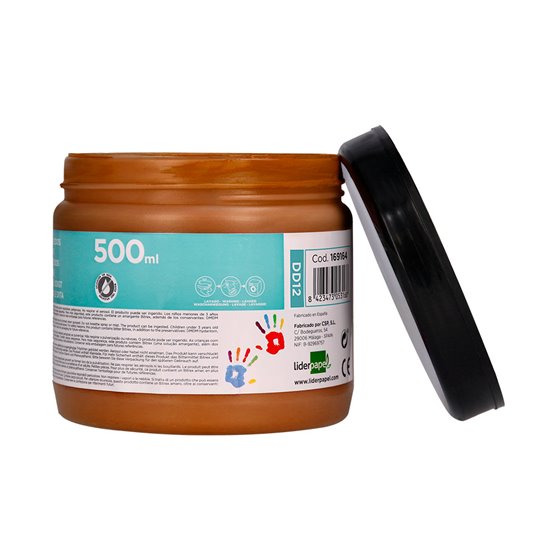 Pintura Dedos Liderpapel Marron Tarrina De 500 Cc