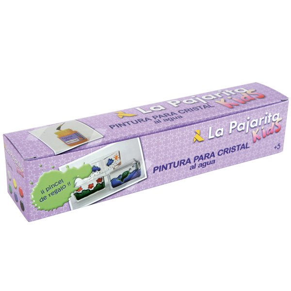 Pintura Laca Cristal La Pajarita Kids 35 Ml Caja De 6 Unidades Colores Surtidos + Pincel