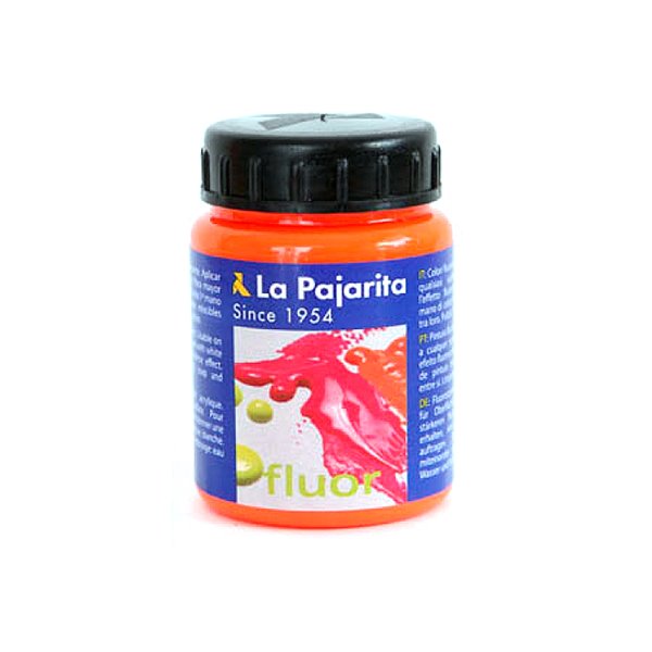 Pintura Acrilica La Pajarita F-02 Naranja Fluorescente 75Ml