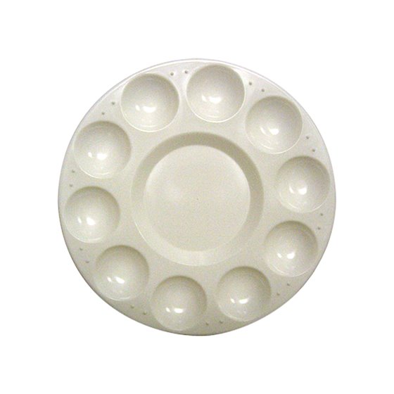Paleta Plastico Artist Circular Con 10 Huecos Tamaño 17Cm