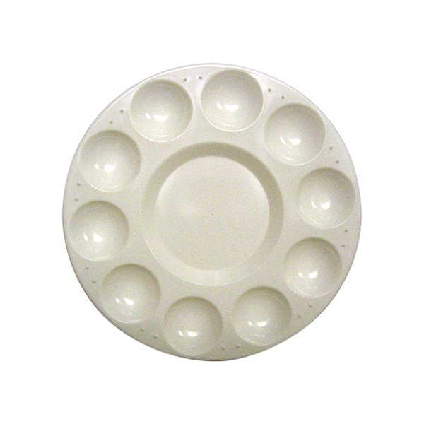 Paleta Plastico Artist Circular Con 10 Huecos Tamaño 17Cm