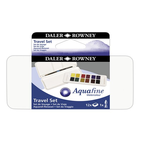 Acuarela Daler Rowney Aquafine Travel Set Con Pincel Caja De 12 Colores Surtidos