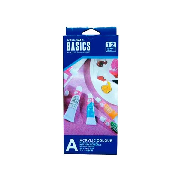 Pintura Acrilica Artist Caja Carton De 12 Colores Surtidos Tubo De 12 Ml