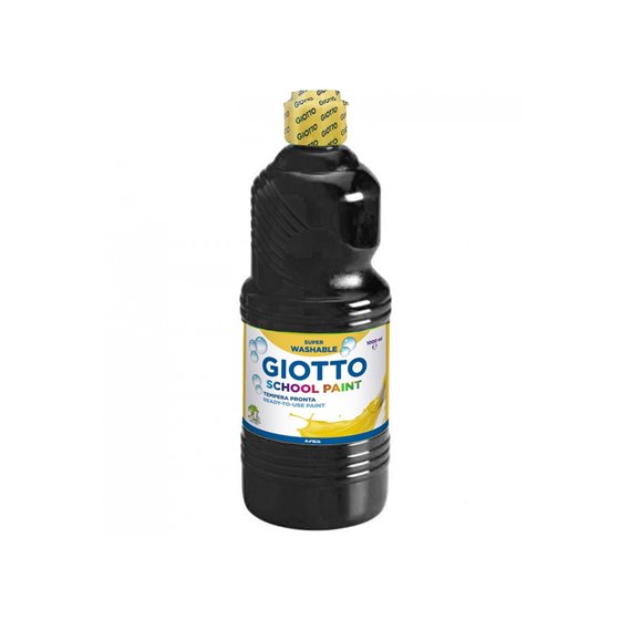 Tempera Liquida Giotto Escolar Lavable 1000 Ml Negra