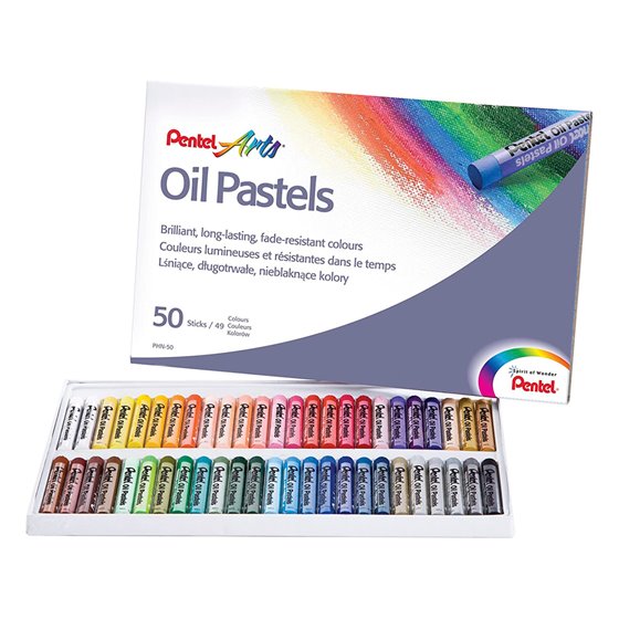 Lapices Pentel Oil Pastel Caja De 50 Colores Surtidos