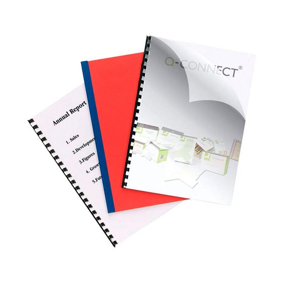 Tapa De Encuadernacion Q-Connect Pvc Din A4 Opaca Rojo 180 Micras Caja De 100 Unidades