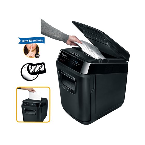 Destructora De Documentos Fellowes Automax 200C Capacidad De Corte 200 Hojas Destruye Clips Tarjetas Y Cd