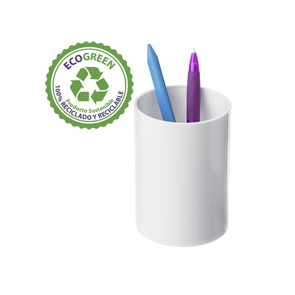 Cubilete Portalapices Archivo 2000 Blanco Pastel Opaco Plastico 100% Reciclado Diametro 75 Mm Alto 105 Mm