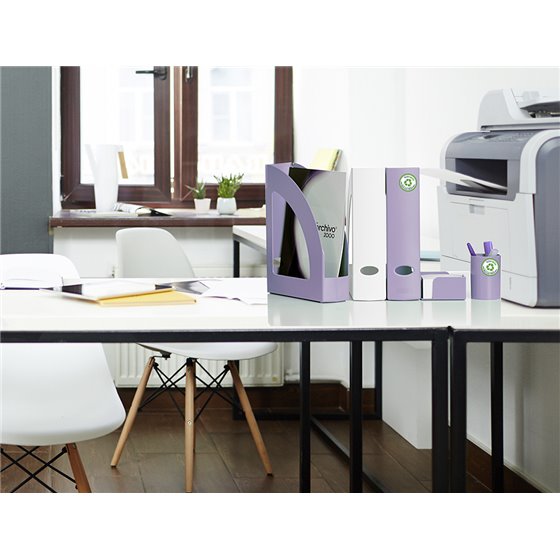 Cubilete Portalapices Archivo 2000 Malva Pastel Opaco Plastico 100% Reciclado Diametro 75 Mm Alto 105 Mm