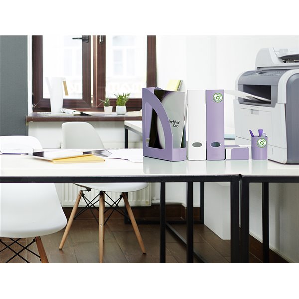 Cubilete Portalapices Archivo 2000 Malva Pastel Opaco Plastico 100% Reciclado Diametro 75 Mm Alto 105 Mm