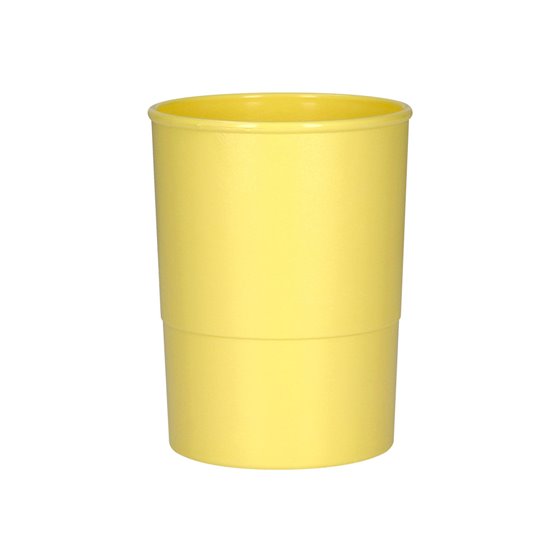 Cubilete Portalapices Q-Connect Amarillo Pastel Opaco Plastico Diametro 75 Mm Alto 100 Mm