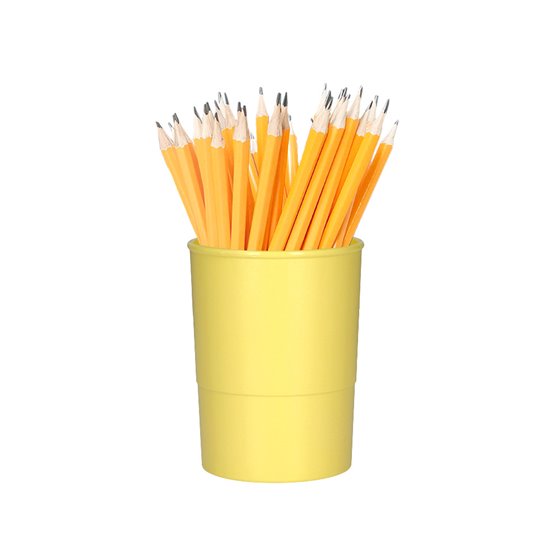 Cubilete Portalapices Q-Connect Amarillo Pastel Opaco Plastico Diametro 75 Mm Alto 100 Mm