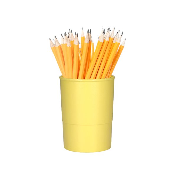 Cubilete Portalapices Q-Connect Amarillo Pastel Opaco Plastico Diametro 75 Mm Alto 100 Mm