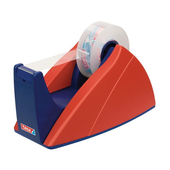 Portarrollo Sobremesa Tesa Con Cuchilla De Corte Recto Para Cintas De 33 M Color Azul/Rojo