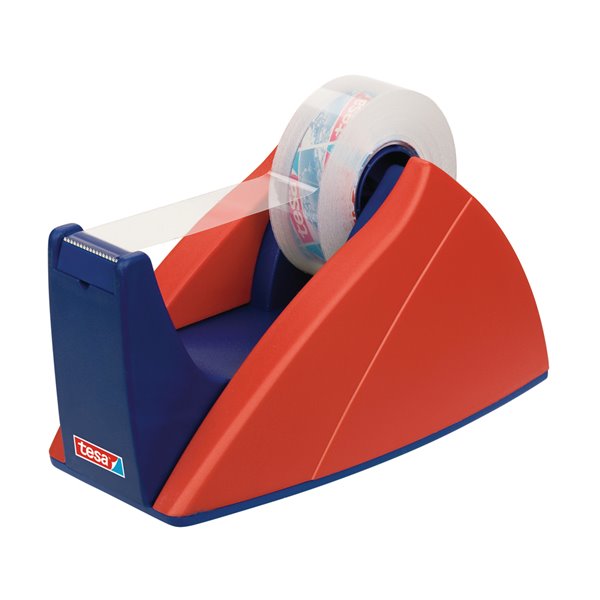 Portarrollo Sobremesa Tesa Con Cuchilla De Corte Recto Para Cintas De 33 M Color Azul/Rojo