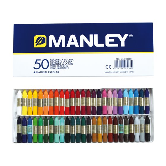 Lapices Cera Manley Caja De 50 Colores Surtidos