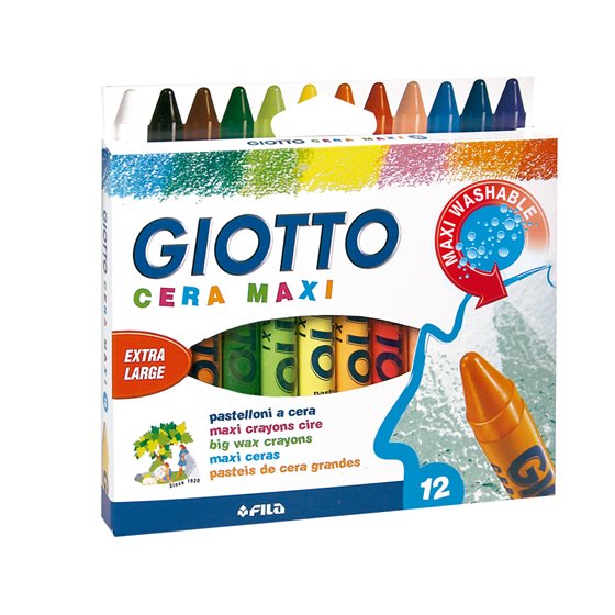 Lapices Cera Giotto Maxi Caja De 12 Colores Surtidos
