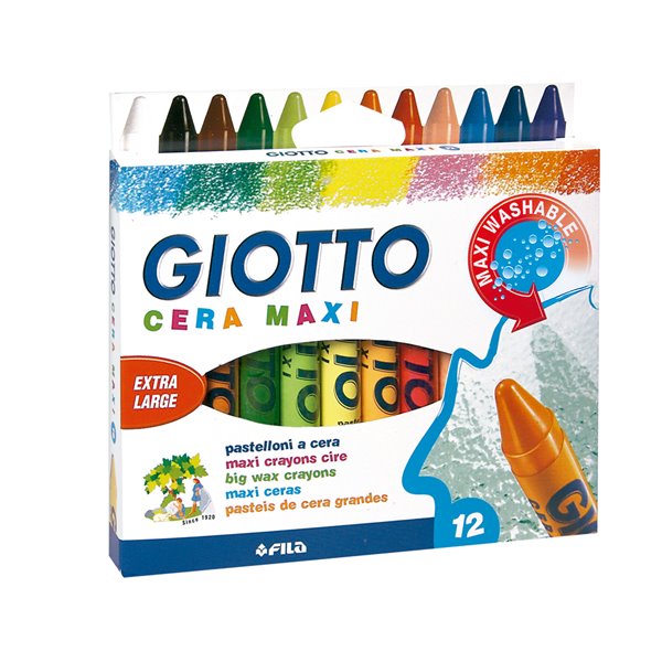 Lapices Cera Giotto Maxi Caja De 12 Colores Surtidos
