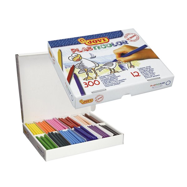Lapices Cera Jovi Plasticolor Caja De 300 Unidades 25 Colores Surtidos