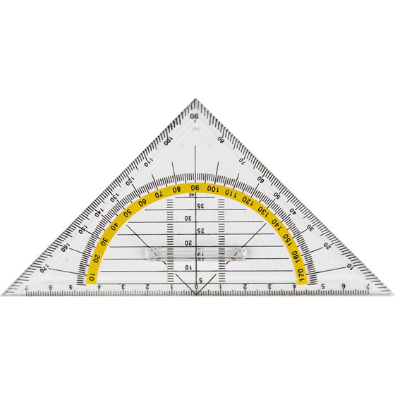 Escuadra Liderpapel Geometria 16 Cm Plastico Cristal Con Pestaña De Sujeccion