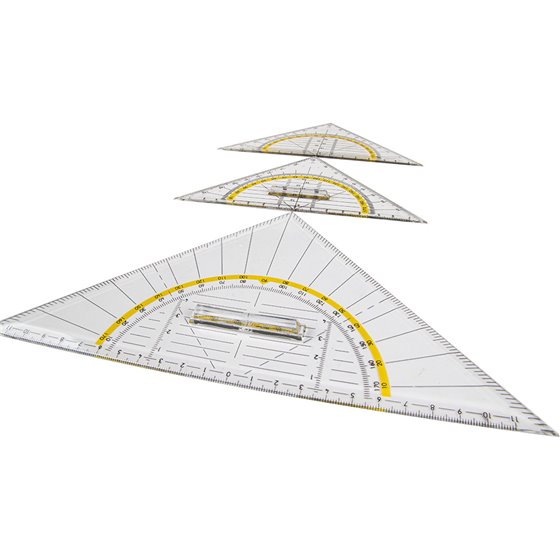 Escuadra Liderpapel Geometria 16 Cm Plastico Cristal Con Pestaña De Sujeccion