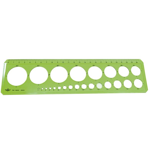 Plantilla Domingo Ferrer Circulos 1-35 Mm Plastico Verde