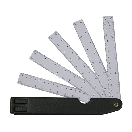 Escala Pardo Abanico 10 Escalas 15 Cm Con Estuche Similpiel