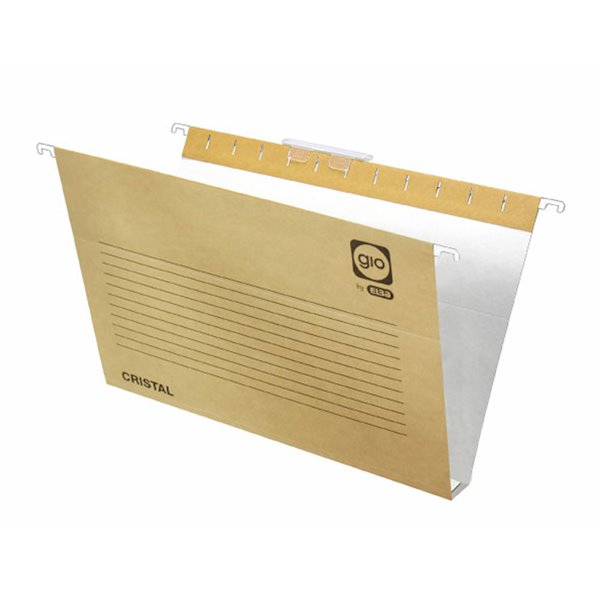 Carpeta Colgante Gio Din A4 Visor Superior Corto Cristal Kraft Bicolor Eco Lomo 30 Mm