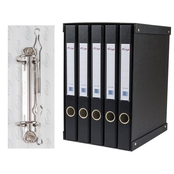 Modulo Pardo 5 Archivadores De Palanca Folio 2 Anillas De 25 Mm Negro 350X230X300 Mm