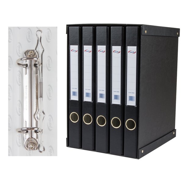 Modulo Pardo 5 Archivadores De Palanca Folio 2 Anillas De 25 Mm Negro 350X230X300 Mm