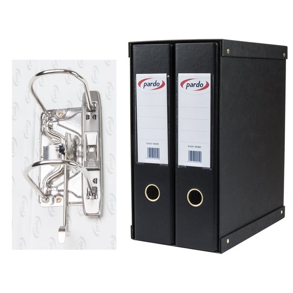 Modulo Pardo 2 Archivadores De Palanca Folio 2 Anillas De 70 Mm Negro 350X180X300 Mm