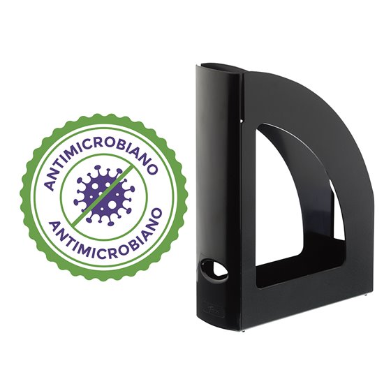 Revistero Archivo 2000 Antimicrobiano Sanitized Poliestireno Lomo 80 Mm Negro 250X80X320 Mm