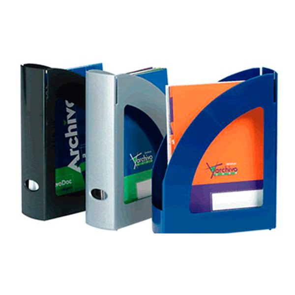 Revistero Archivo 2000 Antimicrobiano Sanitized Poliestireno Lomo 80 Mm Azul 250X80X320 Mm