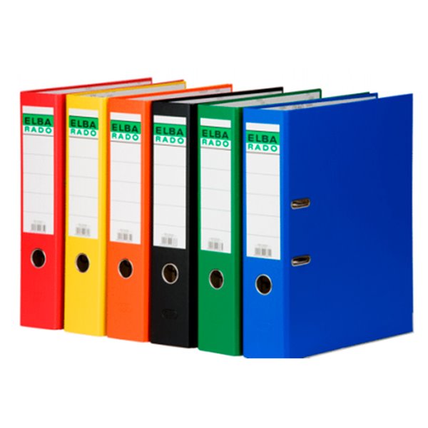 Archivador De Palanca Elba Chic Carton Forrado Pvc Con Rado Din A4 Lomo De 80 Mm Negro