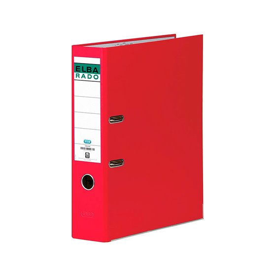 Archivador De Palanca Elba Chic Carton Forrado Pvc Con Rado Din A4 Lomo De 80 Mm Rojo