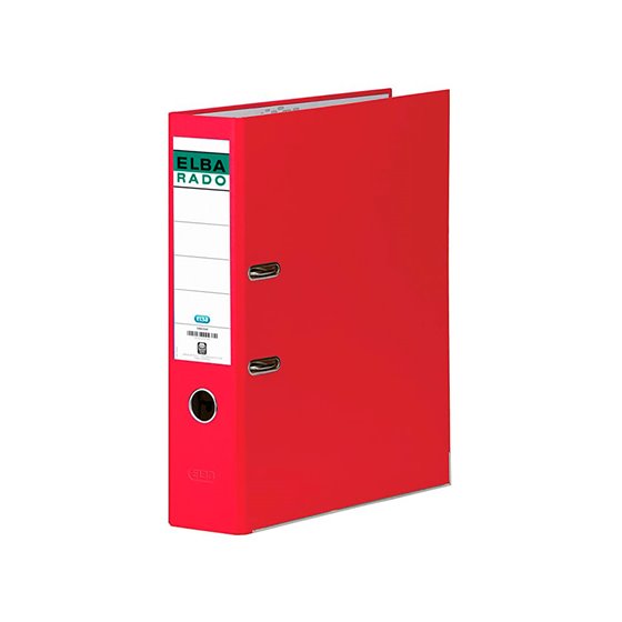Archivador De Palanca Elba Carton Forrado Folio Rojo Lomo De 80 Mm Rado Chic