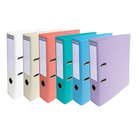 Archivador De Palanca Exacompta Carton Forrado Pvc Din A4 Colores Pasteles Surtidos Lomo 70 Mm Con
