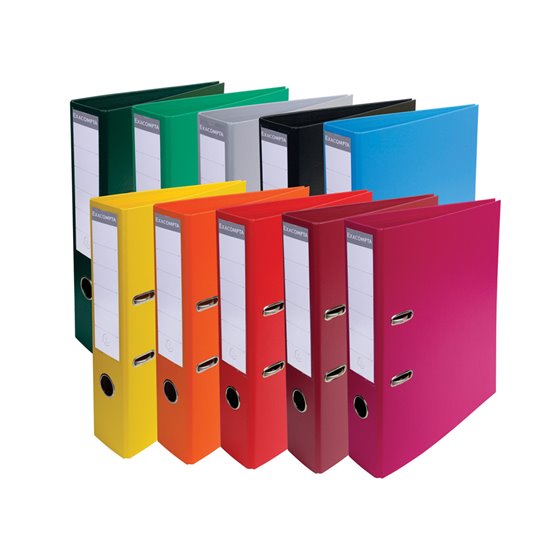 Archivador De Palanca Exacompta Carton Forrado Pvc Din A4 Colores Surtidos Lomo 70 Mm Con Compresor