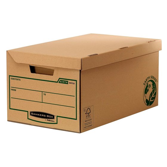 Cajon Fellowes Carton Reciclado Para Almacenamiento De Archivadores Capacidad 4 Cajas De Archivo 80 Mm