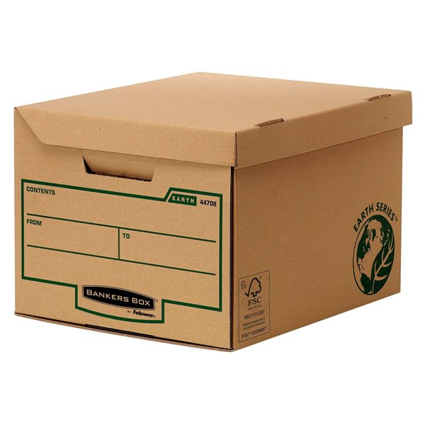 Cajon Fellowes Carton Reciclado Para Almacenamiento De Archivadores Capacidad 6 Cajas De Archivo 80 Mm
