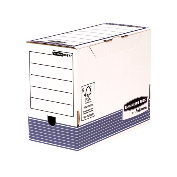Caja Archivo Definitivo Fellowes A4 Carton Reciclado 100% Lomo 150 Mm Montaje Automatico Color Azul