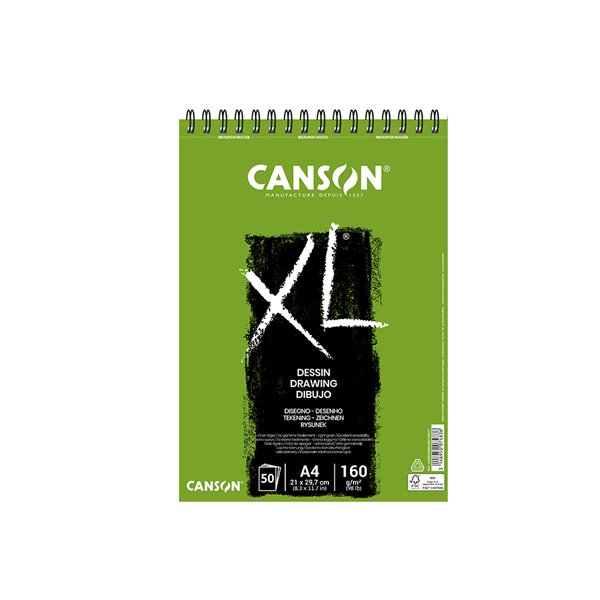 Bloc Dibujo Canson Xl Dessin Din A4 Liso Microperforado Espiral 21X29,7 Cm 50 Hojas 160 Gr