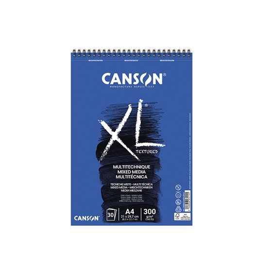 Bloc Dibujo Acuarela Canson Xl Mix Media Grano Medio Din A4 Microperforado Espiral 21X29,7 Cm 30 Hojas 300 Gr