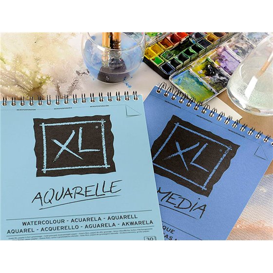 Bloc Dibujo Acuarela Canson Xl Aquarelle Grano Fino Din A4 Microperforado Espiral 21X29,7 Cm 30 Hojas 300 Gr