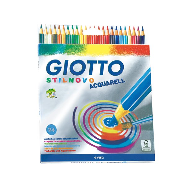 Lapices De Colores Giotto Stilnovo Acuarelables Caja De 24 Colores Surtidos